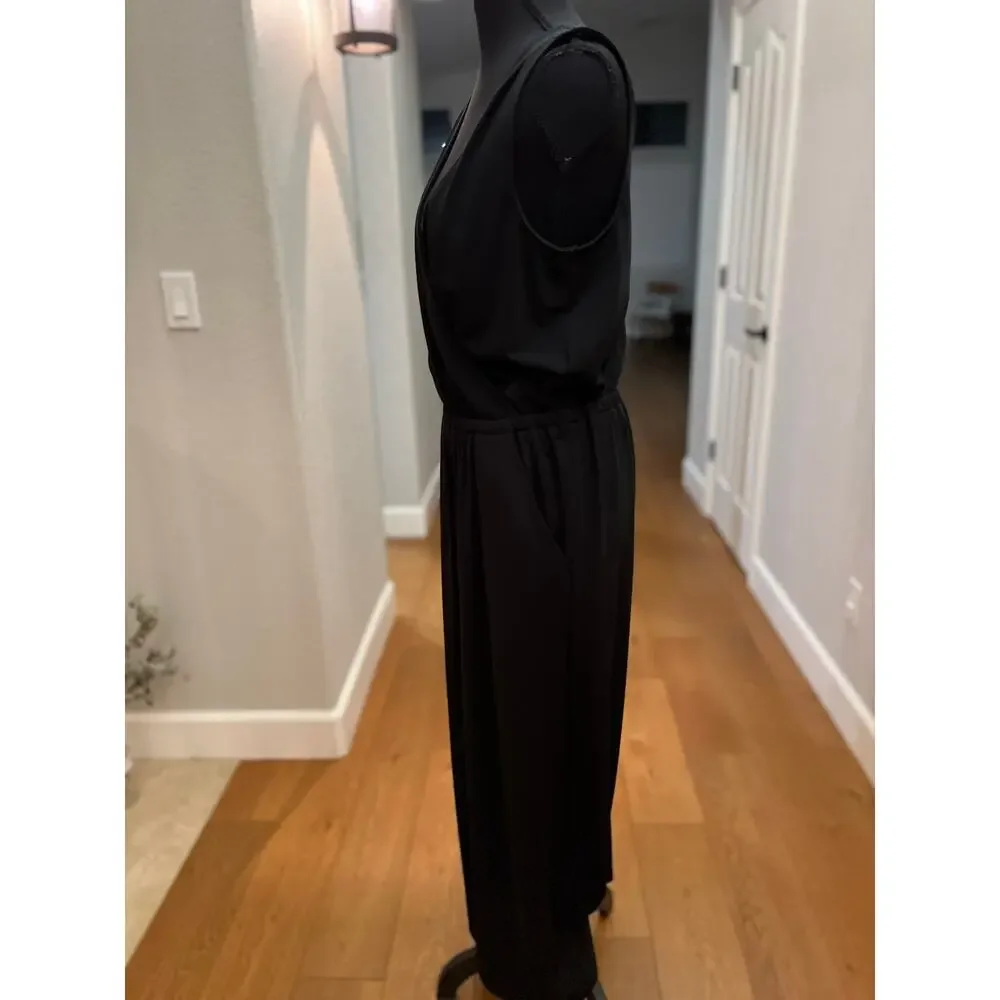 A New‎ Day Black Sleeveless Wrap Jumpsuit Size Small